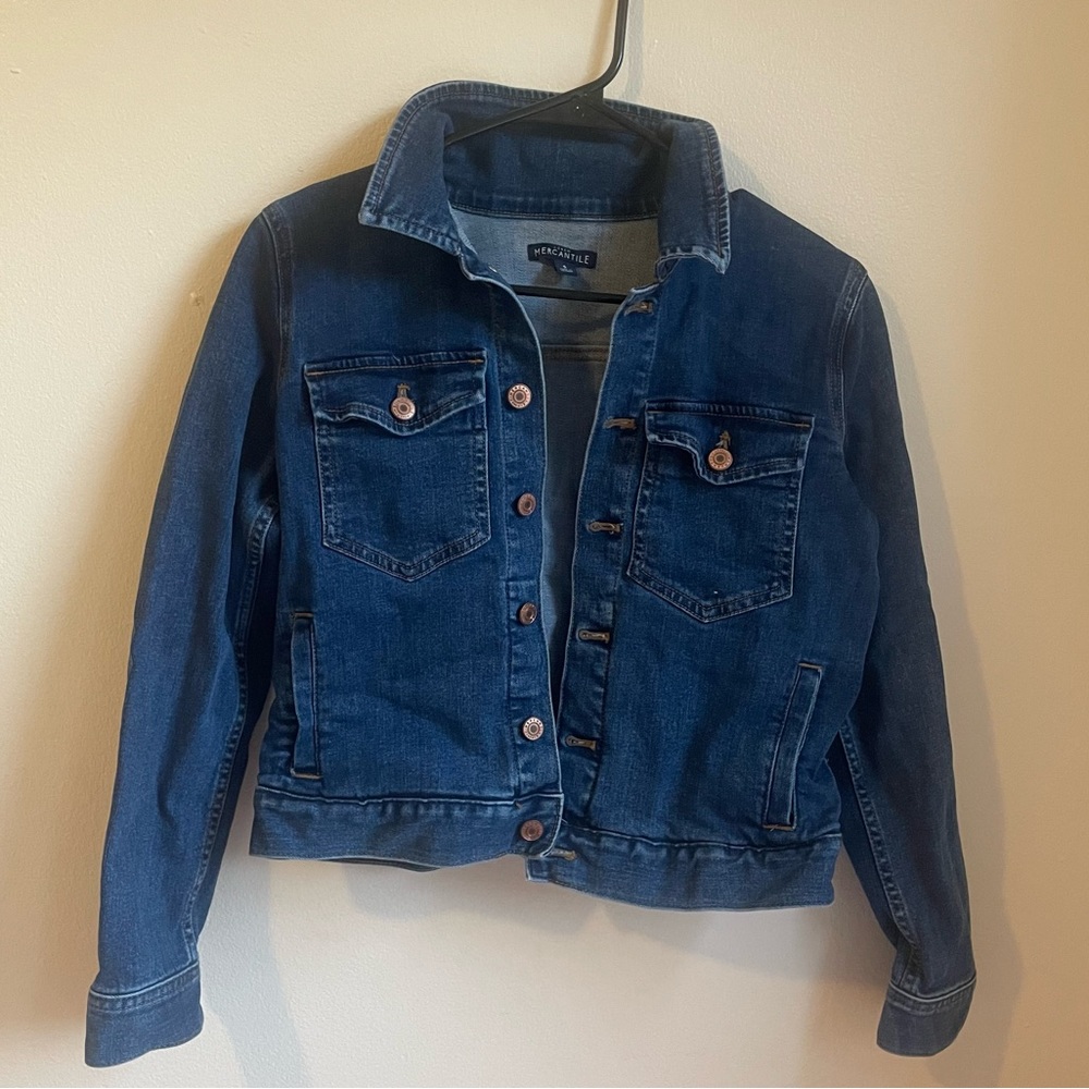 J Crew Mercantile Medium-Dark Wash Denim Jacket